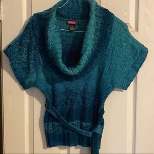 Turquoise Wide Neck Sweater - Medium - Say What